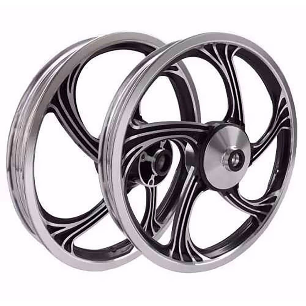 Kit Rodas Alum. Dian/Tras.Temco Icarus Preto Cg125 2009