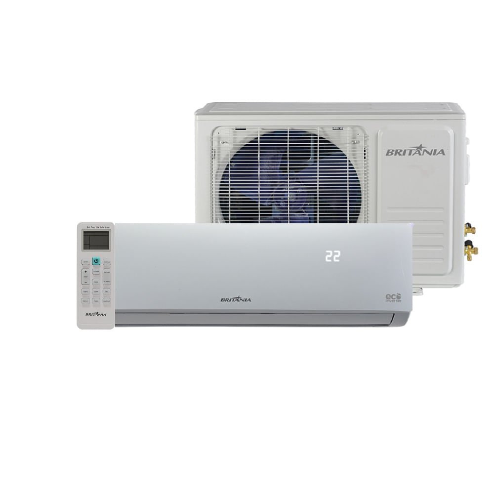 Ar Condicionado Split Hi Wall Inverter Britânia Eco 24000 BTU/h Quente e Frio BAC24000IQFM9W ¿ 220 Volts