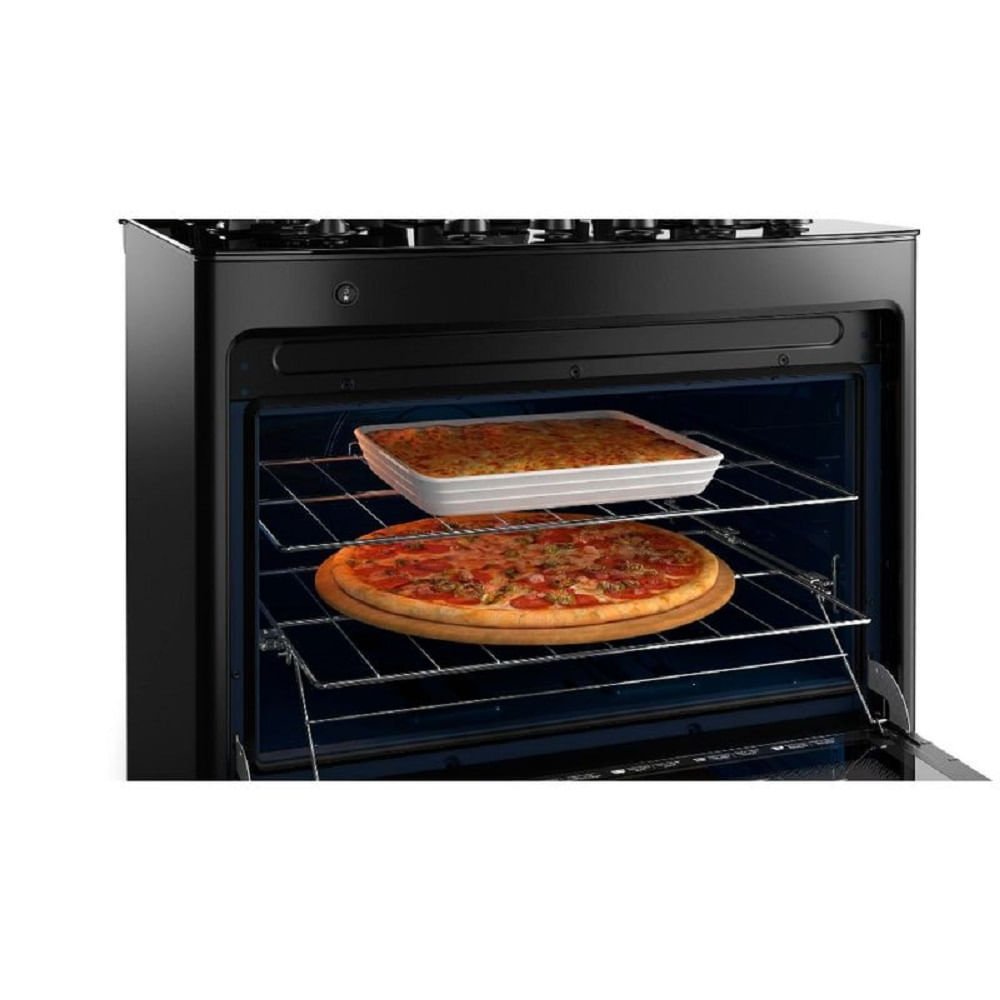 Fogão de Piso Consul 5 Bocas com Mesa de Vidro e Grades Individuais de Ferro Fundido Preto CFS5VAE ¿ Bivolt