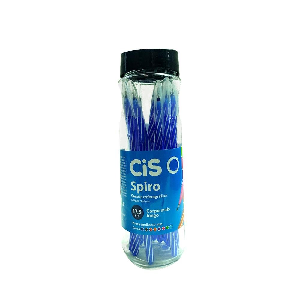 Caneta Esferografica Spiro Cis Azul 0.7 Com 12 Unidades