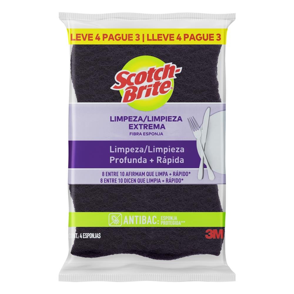 Scotch Brite Esponja Multiuso Extrema Leve 4 Pague 3-Unidades/1
