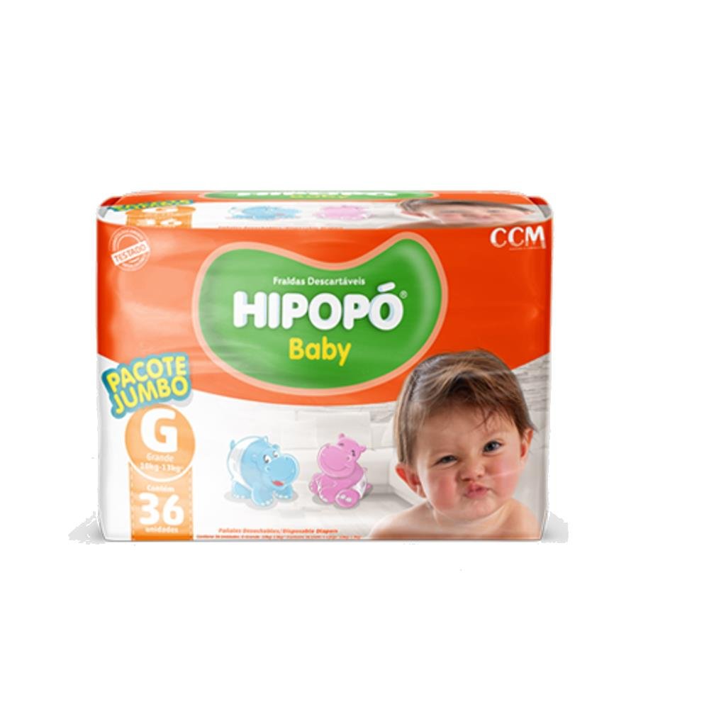 Fralda Hipopo Baby Jumbo G - 36Und