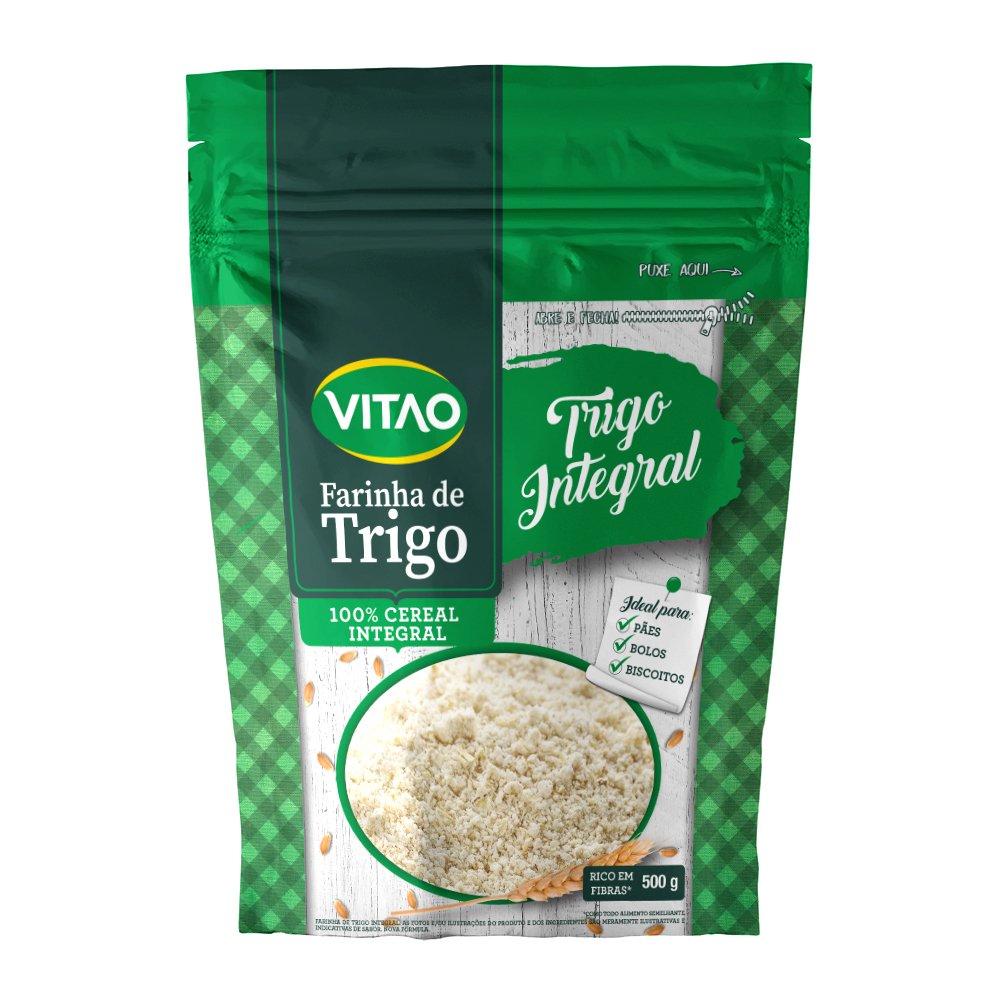 Farinha de Trigo Integral 500g Fardo Com 12 Unidades