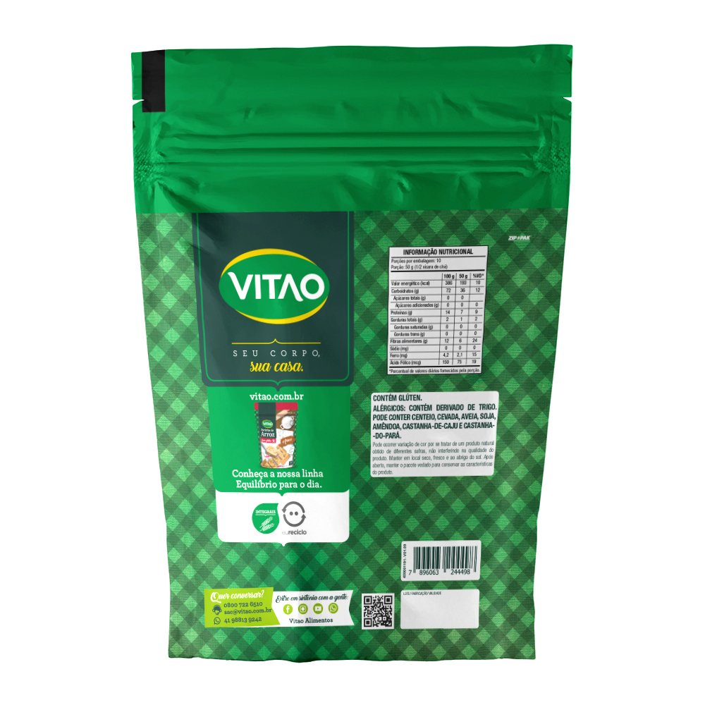 Farinha de Trigo Integral 500g Fardo Com 12 Unidades