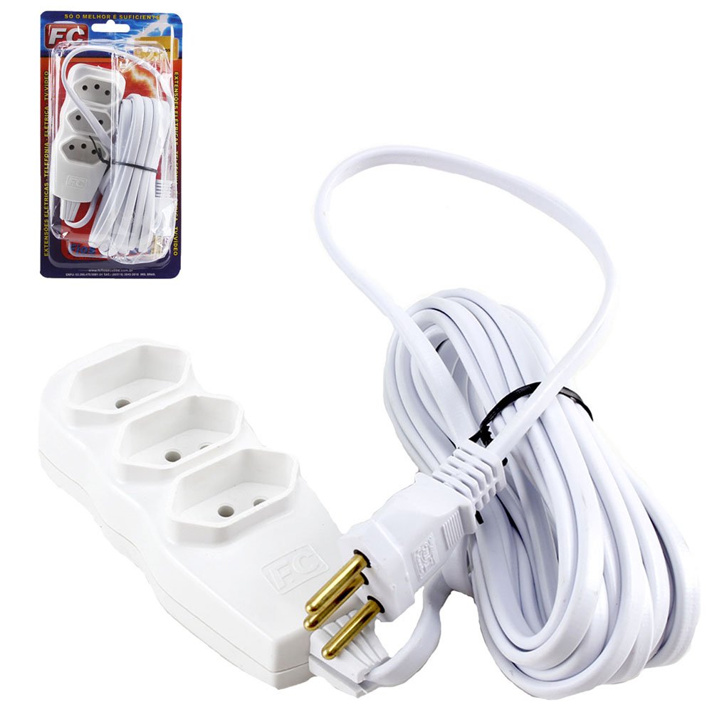 EXTENSAO 5M 225430 250V BRANCA °