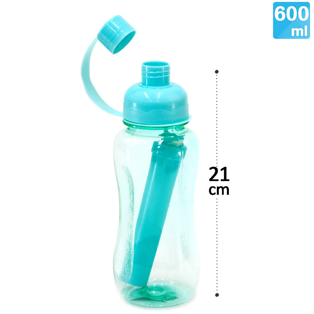 GARRAFA PLAST 600ML CK2854/2195 C/TUBO GELO COLOR QM/QF