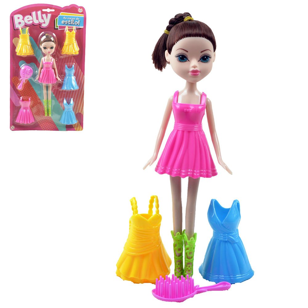 BONECA BELLY (7PCS) AKT3212 PLAST C/ACESSORIOS COLOR