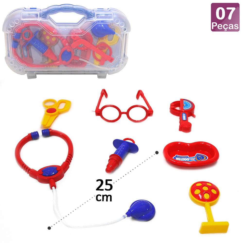 KIT MEDICO (7PCS) 1265 MALETA MINI DOUTOR COLOR