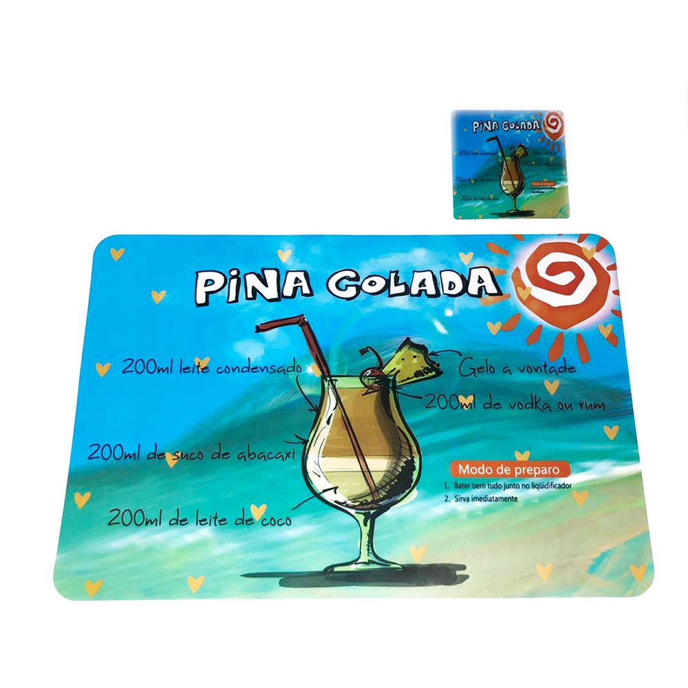 JOGO AMERICANO (8PCS) GDR0230 FRASES BEBIDA C/PORTA COPO