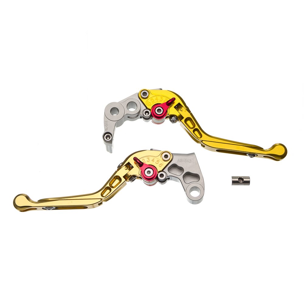 Manete Moto X Super Bike Par C/ Regulagens 3/4Dedos Dourado