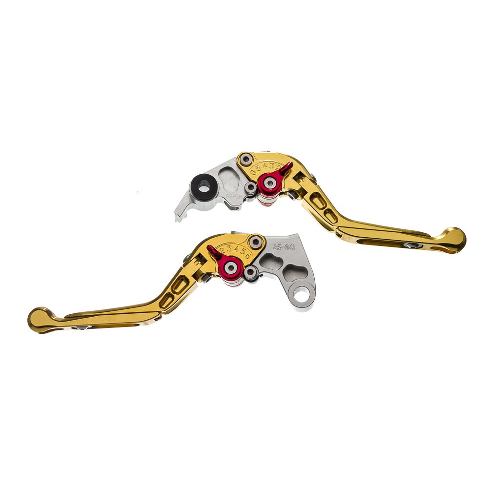 Manete Moto X Super Bike Par C/ Regulagens 3/4Dedos Dourado