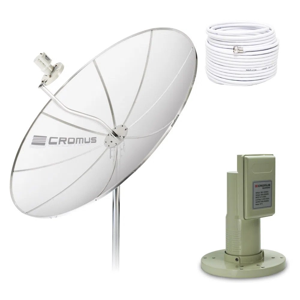 Kit Antena parabólica 1,90 mts + Lnbf Multiponto + Cabo
