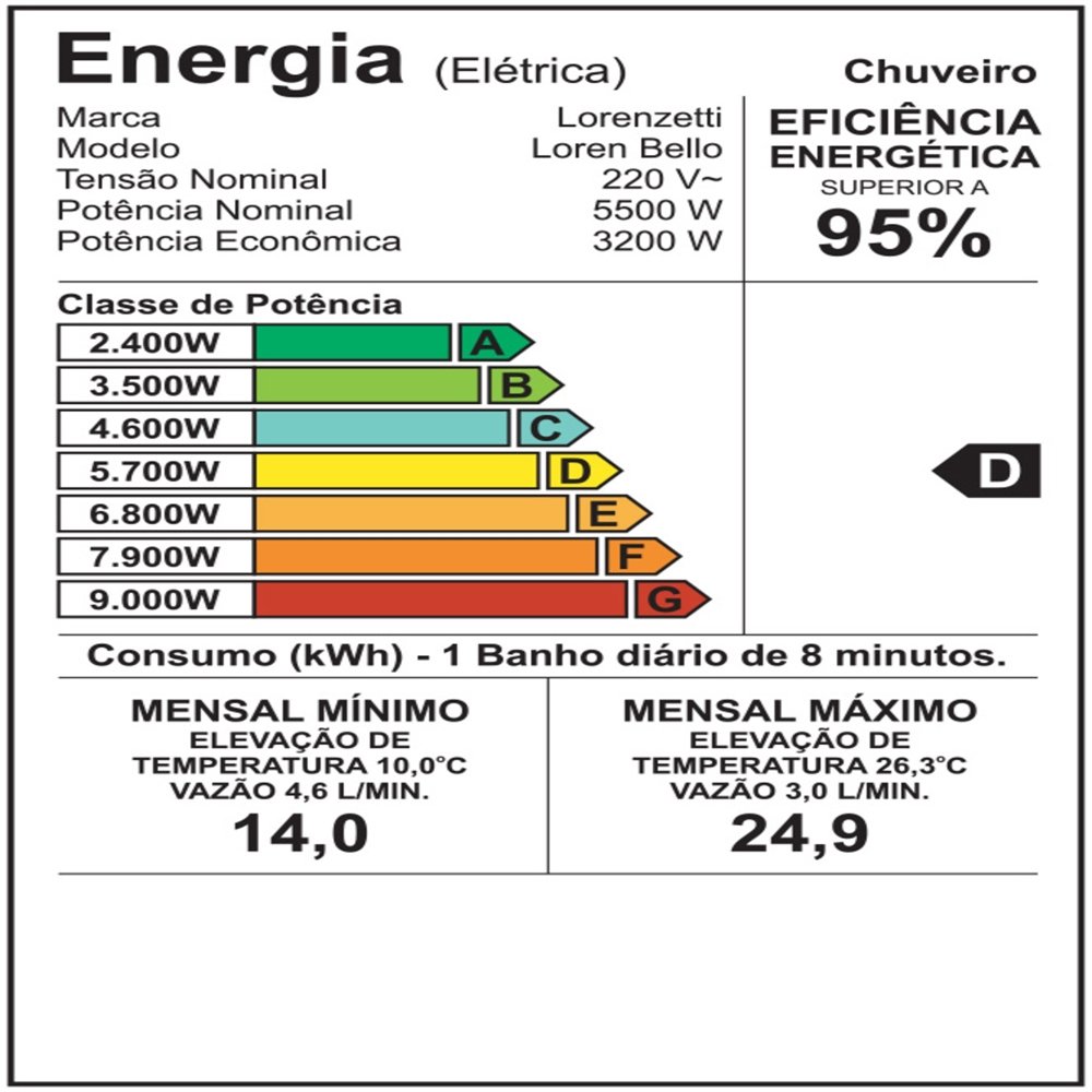 Chuveiro Lorenzetti Loren Bello Bege com Cano 5500W 220V