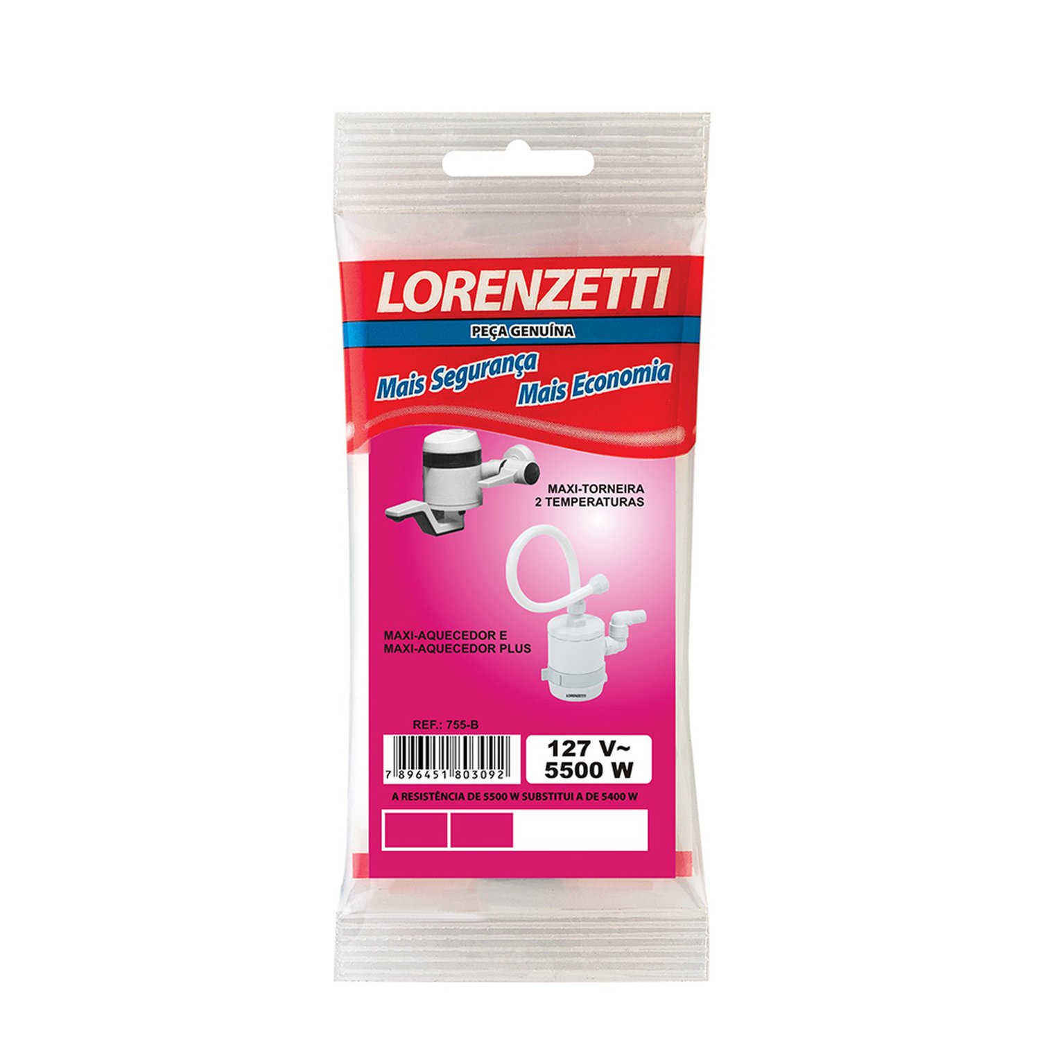 Resistência 755-B Maxi Aquecedor 127V 5500W Lorenzetti (Emb Contem 10 und)