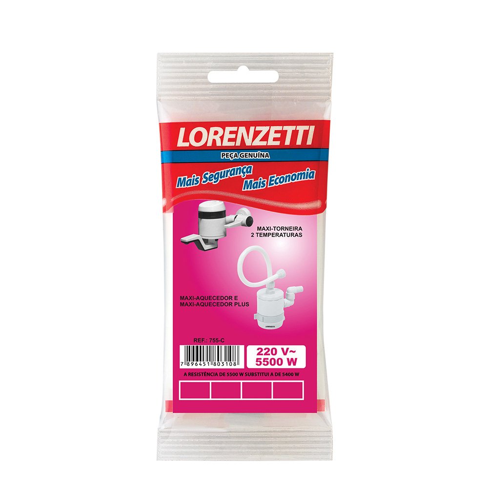 Resistência 755-C Maxi Aquecedor 220V 5500W Lorenzetti (Emb Contem 10 und)