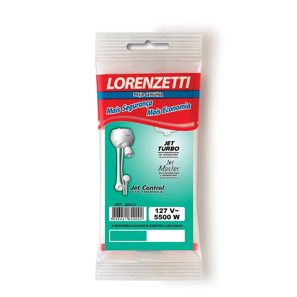 Resistência 3055-S Jet Turbo/Master 127V 5500W Lorenzetti (Emb Contem 10 und)