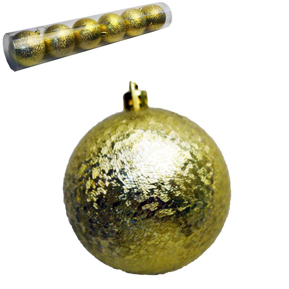 Bola Tubo Texturizadas Com 6 Peças Arabesco Natal