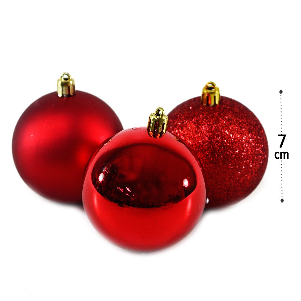 Bola De Natal 6 Peças Vermelho