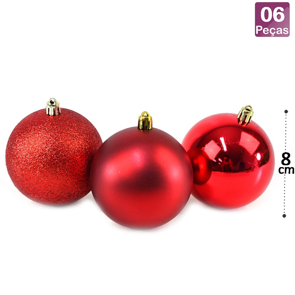 Bola De Natal 6 Peças Mista