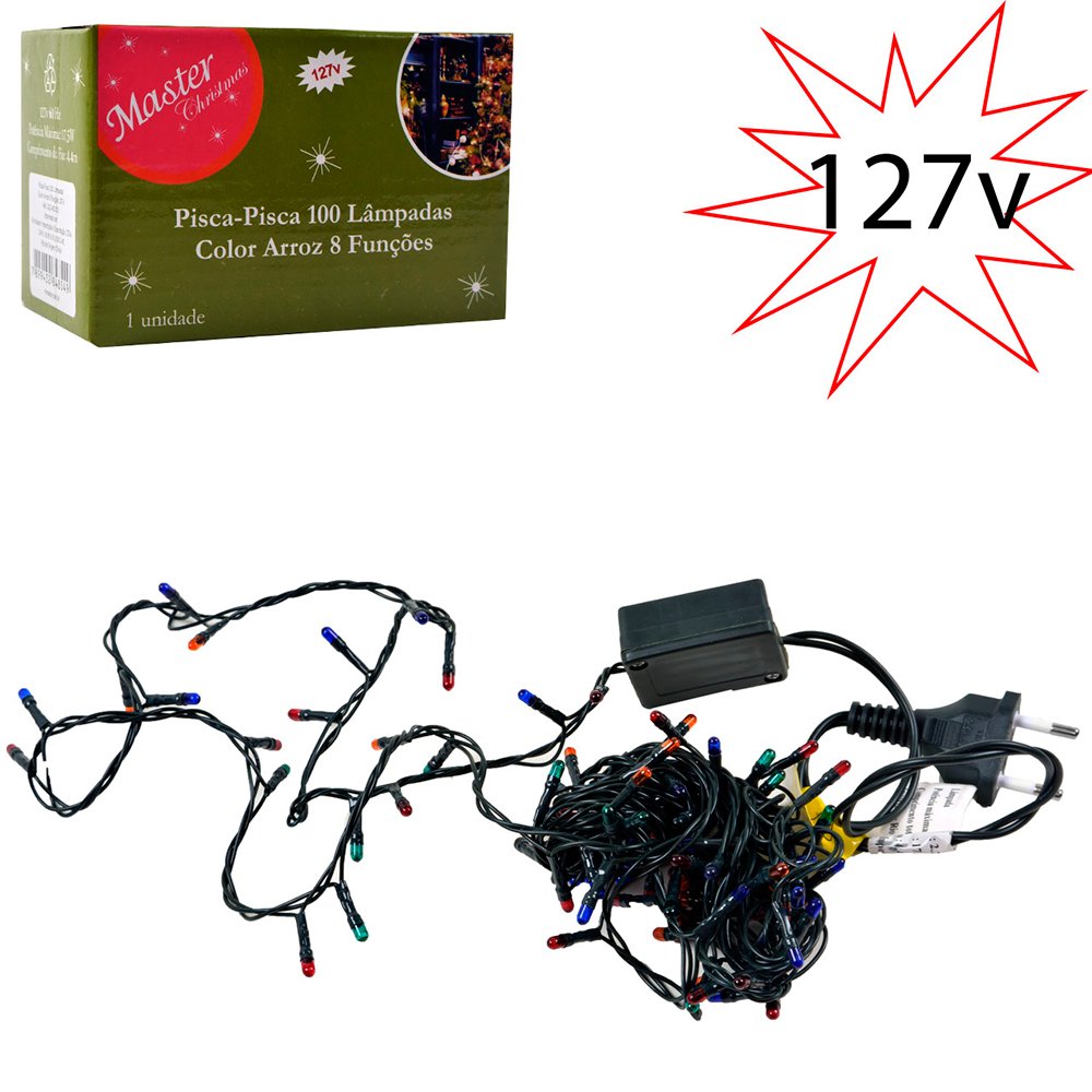 Pisca Pisca Com 100 Lâmpadas Coloridas 127V