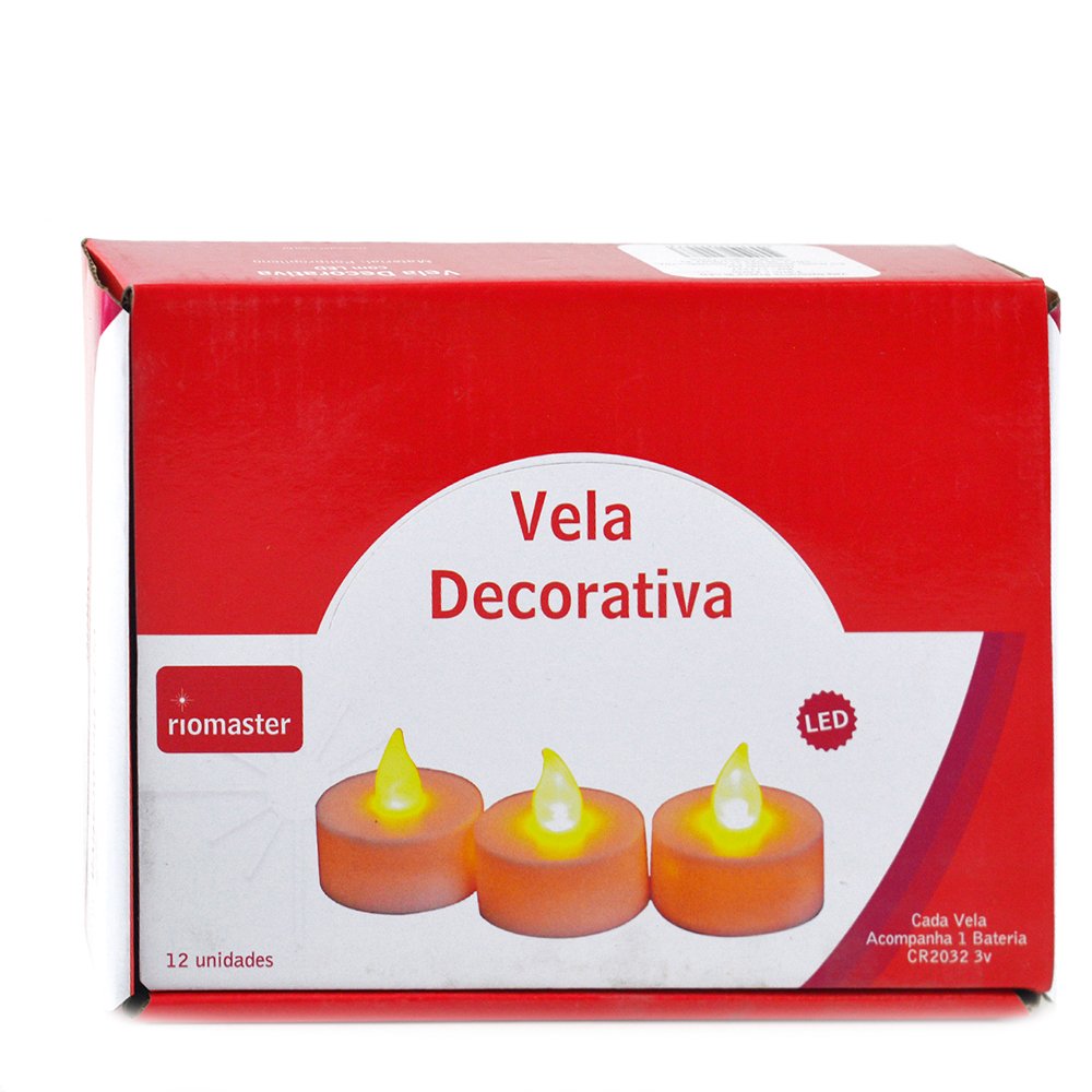 Vela Decorativa Com Led 12 Peças