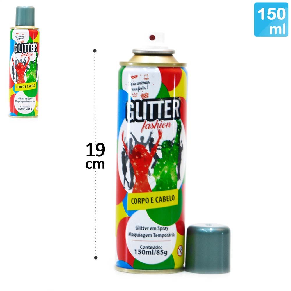 Tinta Glitter Em Spray 150Ml Verde Metalico Para C