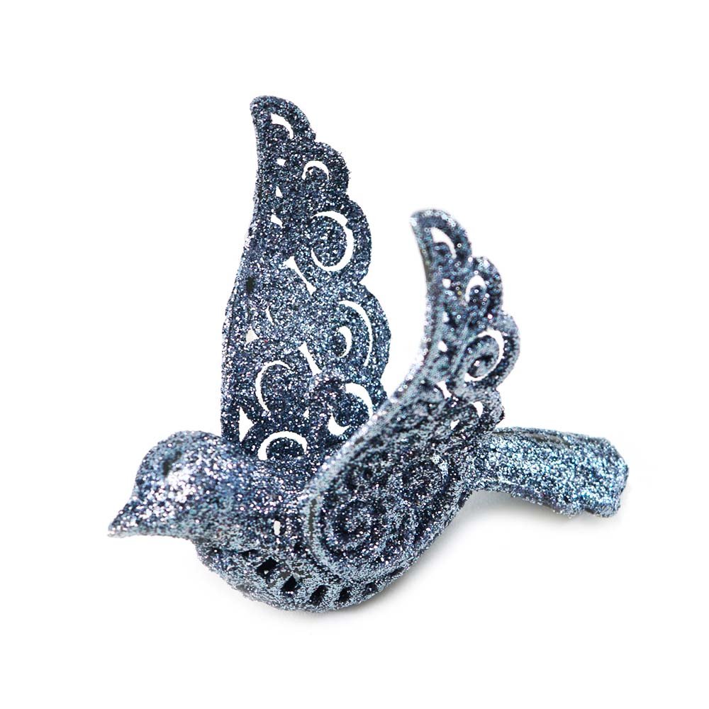 Enfeite Passaro Glitter 3D