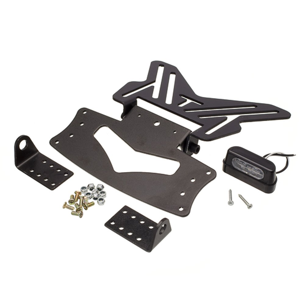 Suporte De Placa Regulavel Lawson Com Led Para Placa - Preto