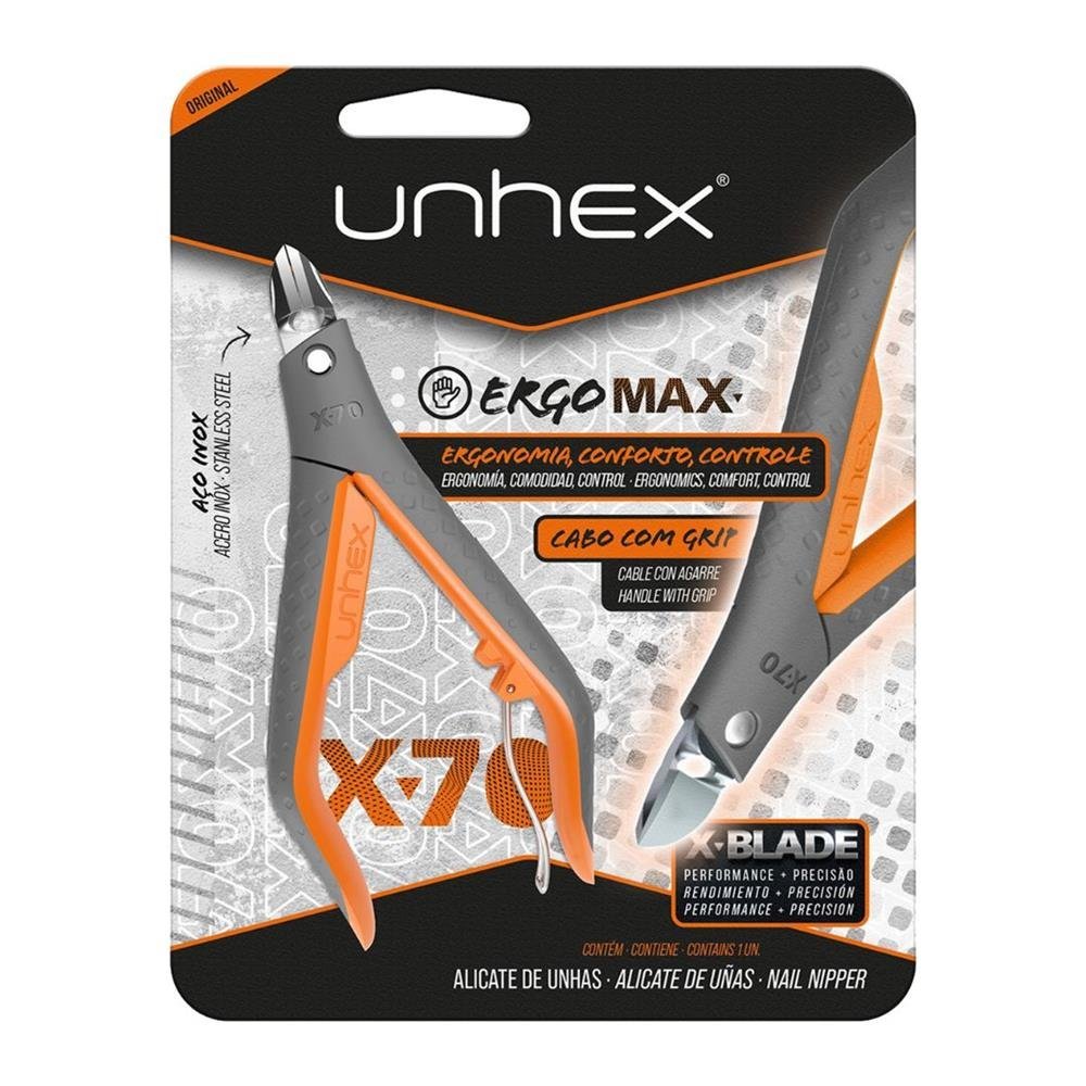 Alicate Para Unhas Unhex X70 Laranja Merheje