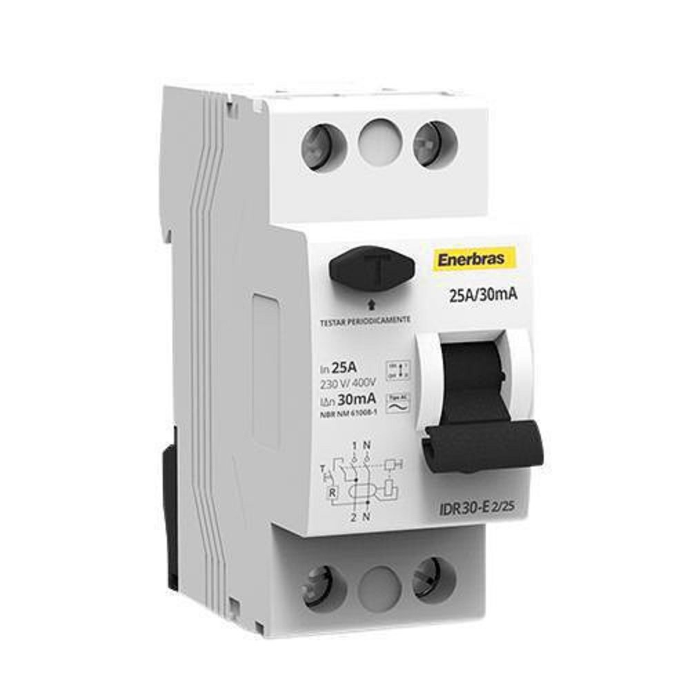 Interruptor Diferencial Residual Bipolar 30ma / 25a Enerbras - Idr30-E2/25