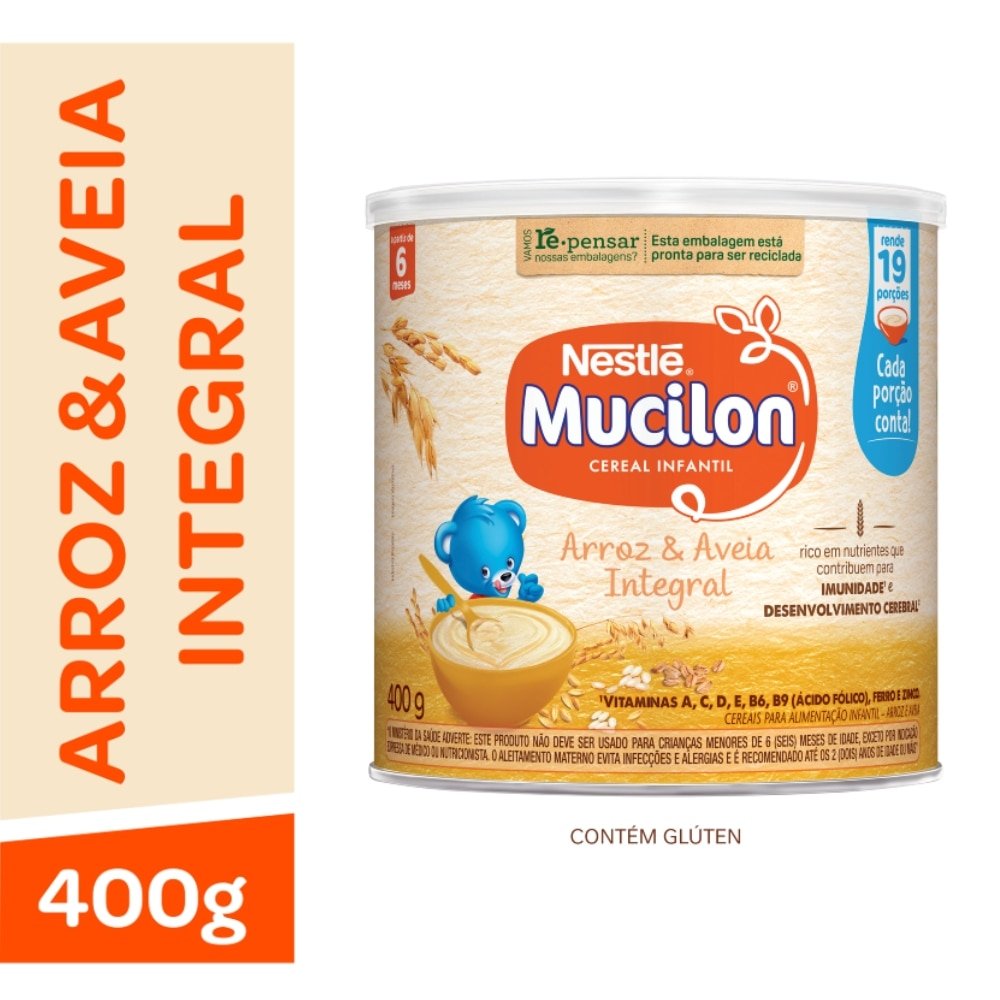 Cereal Infantil Mucilon Arroz e Aveia 400g