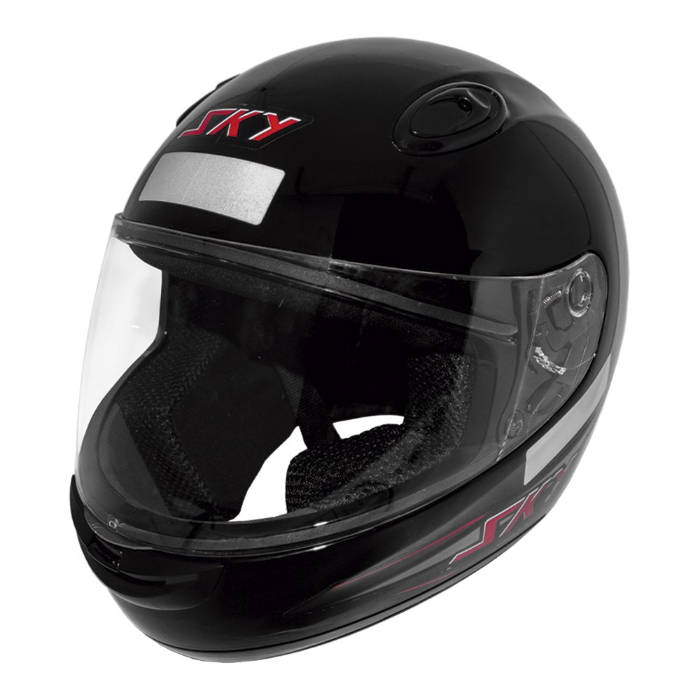Capacete Sky Nimbus Preto Brilho C/ Adesivo Vermelho 60