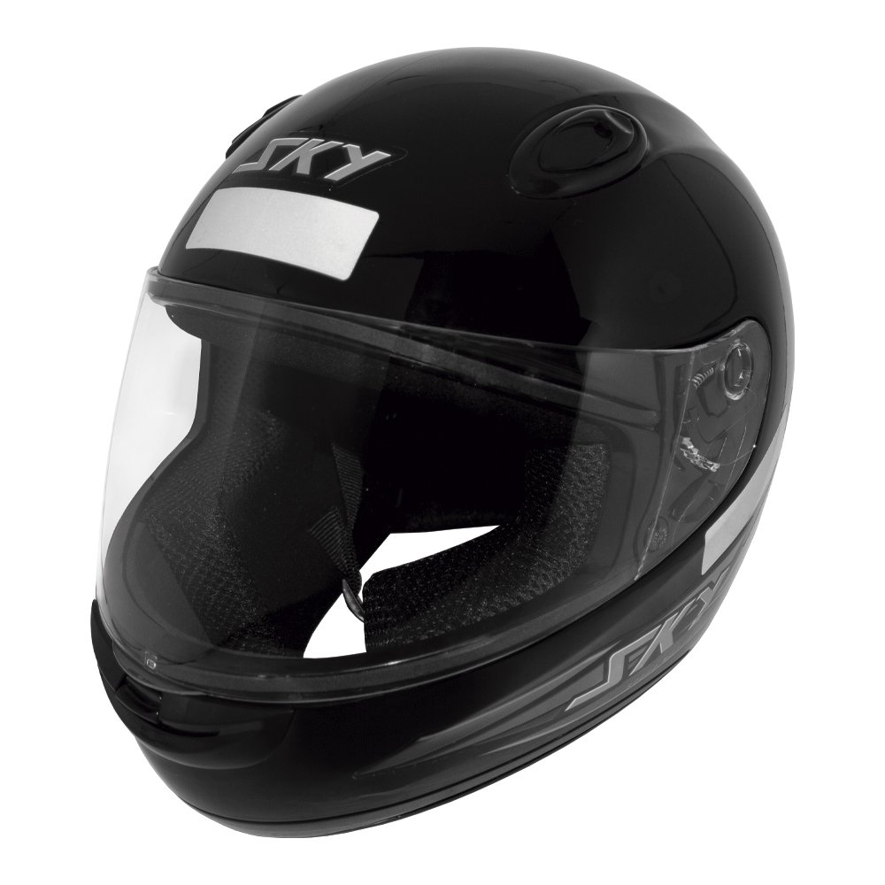 Capacete Sky Nimbus Preto Brilho C/ Adesivo Cinza 56
