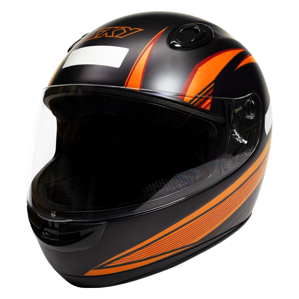 Capacete Sky Apolo Preto Fosco, Transf Laranja 62