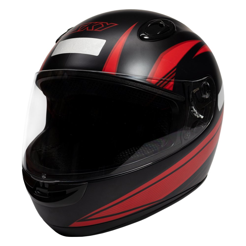 Capacete Sky Apolo Preto Fosco, Transf Vermelho 62