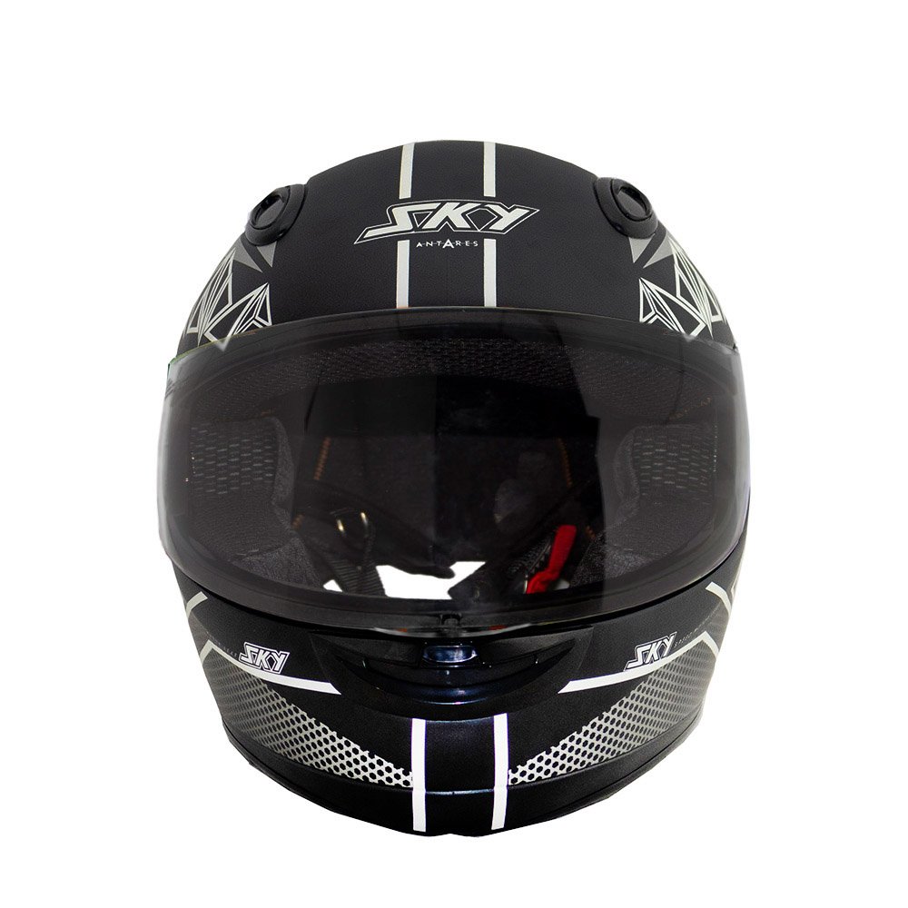 Capacete Sky Antares Preto Fosco, Transf Branco 60