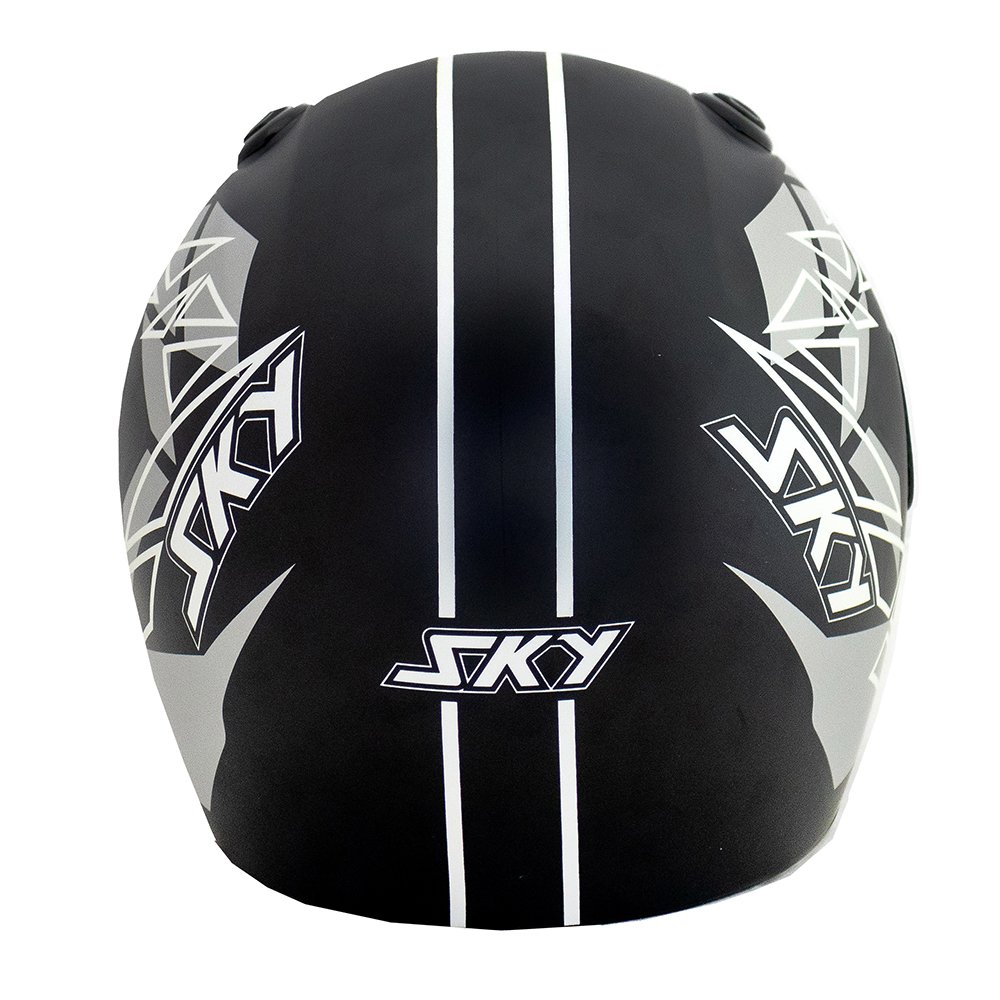 Capacete Sky Antares Preto Fosco, Transf Branco 62