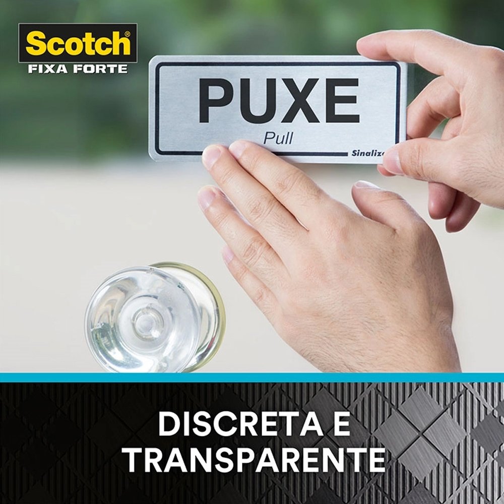Fita Dupla Face 3M Fixa Transparente 19mmx2m para Canaletas, Fios e Cabos