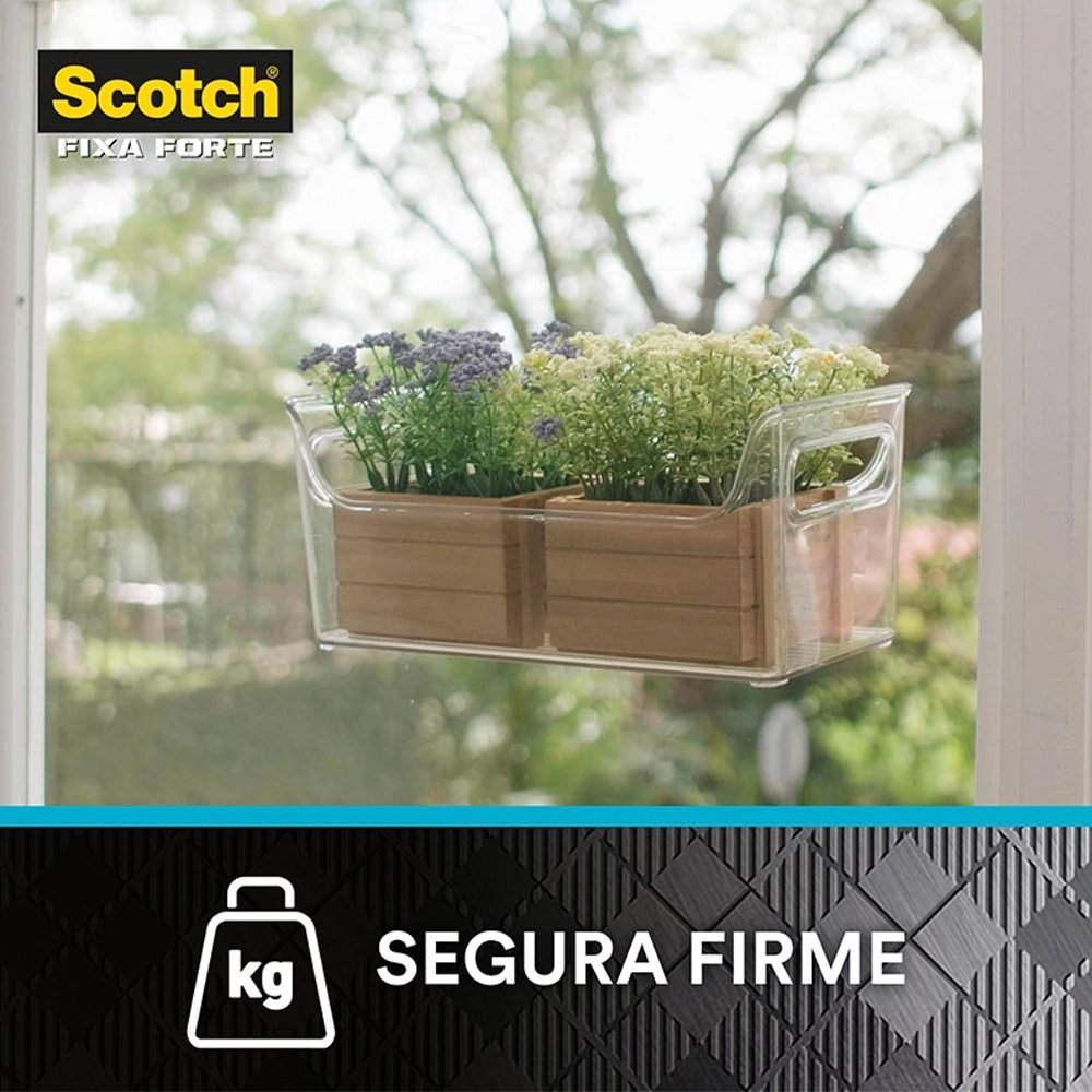 Fita Dupla Face 3M Fixa Transparente 19mmx2m para Canaletas, Fios e Cabos