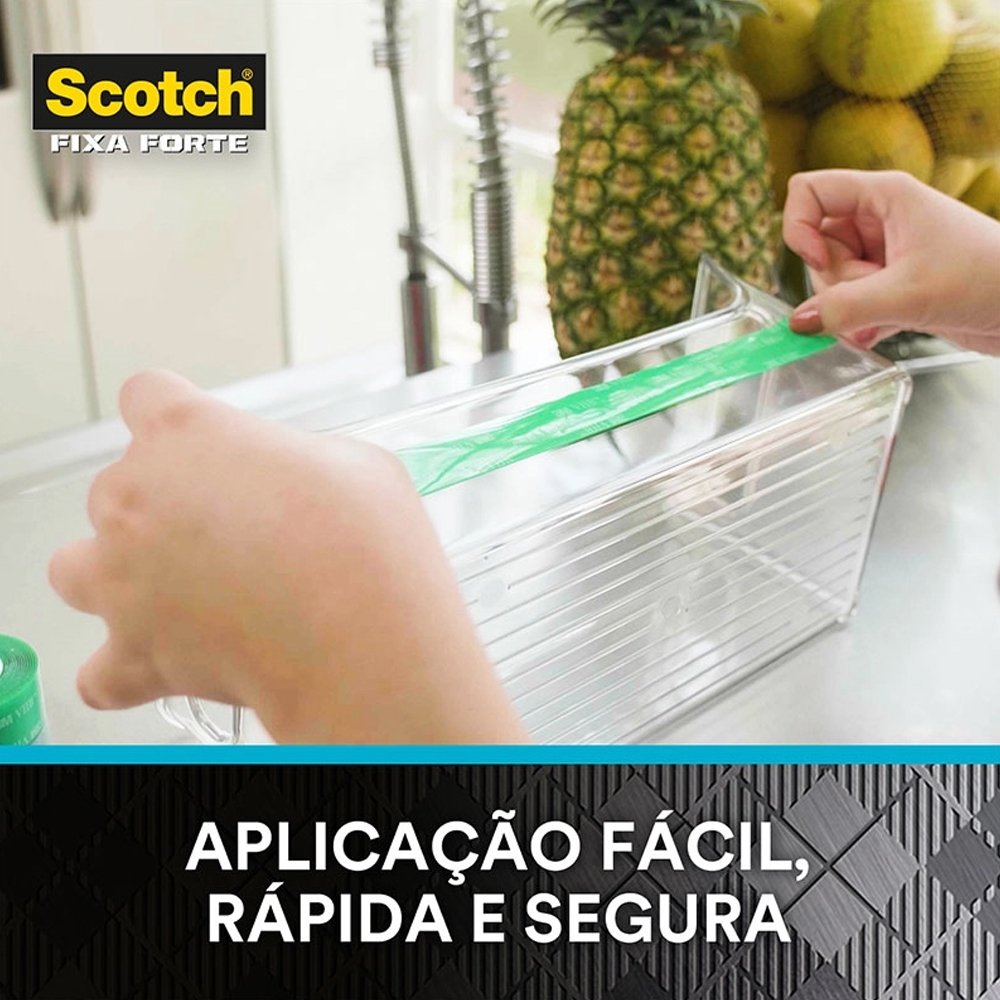 Fita Dupla Face 3M Fixa Transparente 19mmx2m para Canaletas, Fios e Cabos