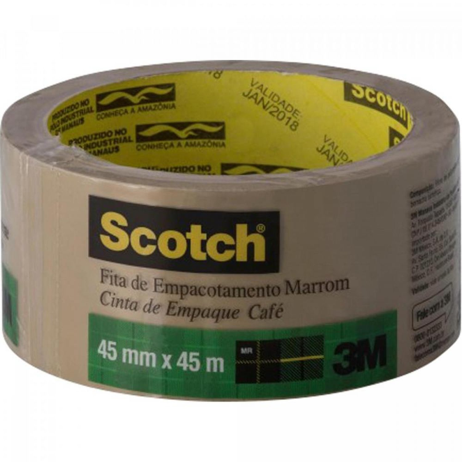 Fita de Empacotamento 45mm x 45m Sleeve Marrom 3M