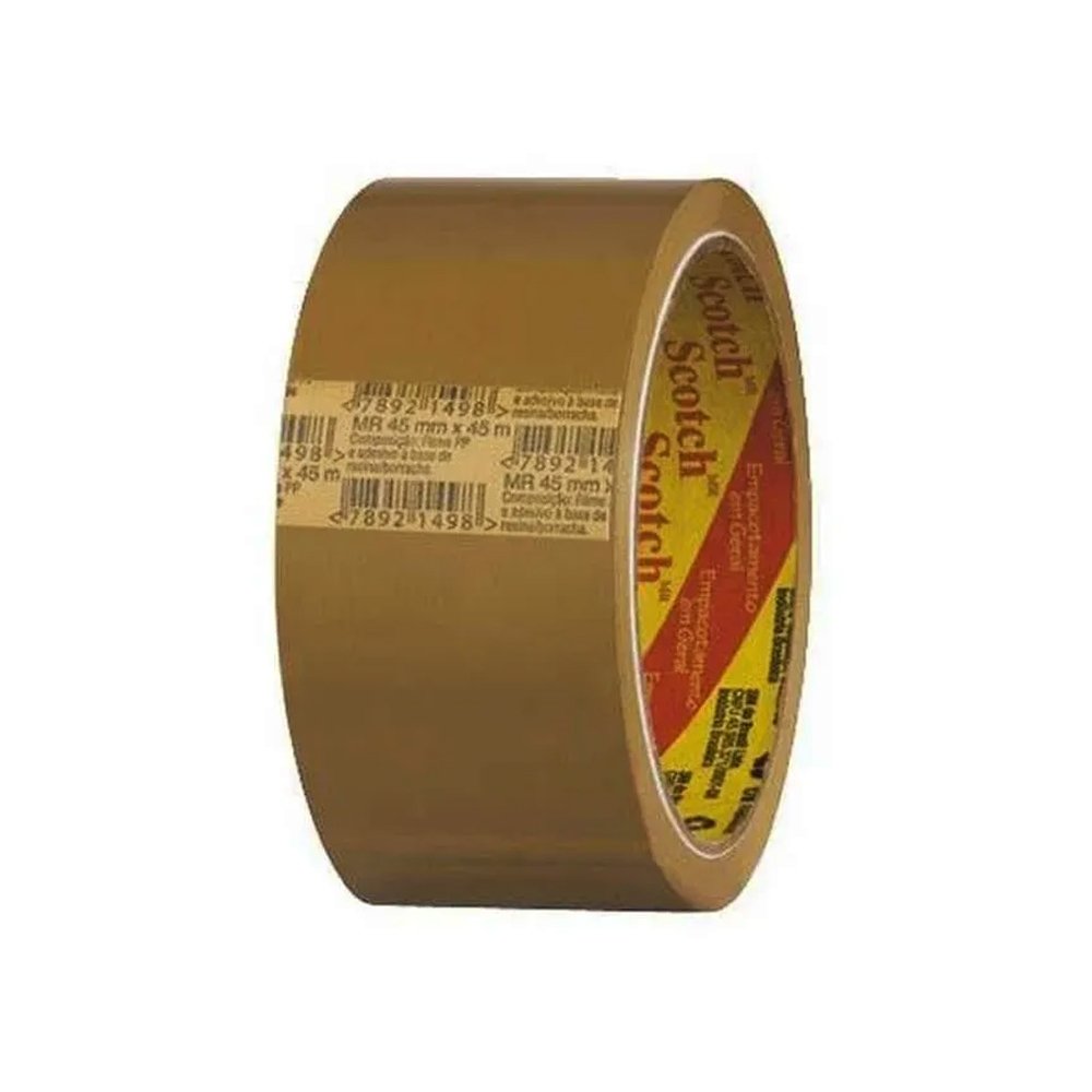 Fita Empacotamento 3M 45mmx45m Scotch Marrom - Embalagem com 4 Unidades