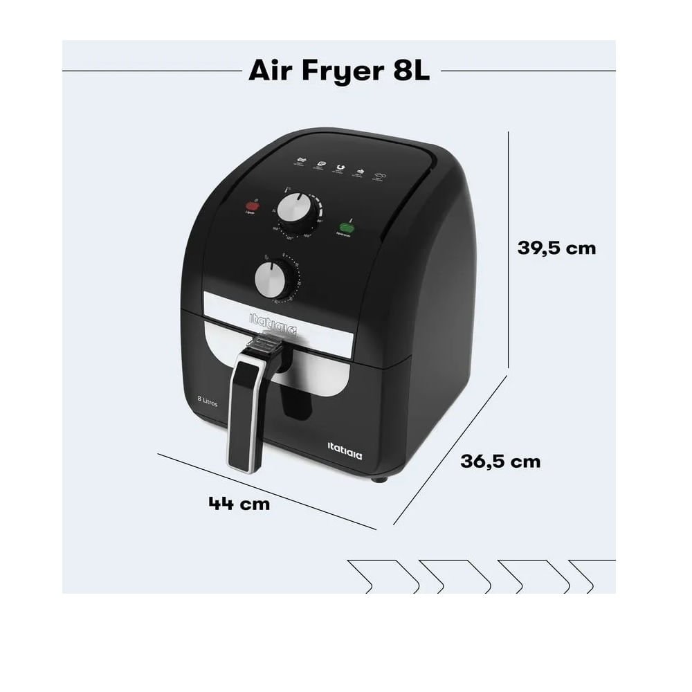 FRITADEIRA AIR FRYER ITATIAIA AFITA1003 8L PRETO 110V