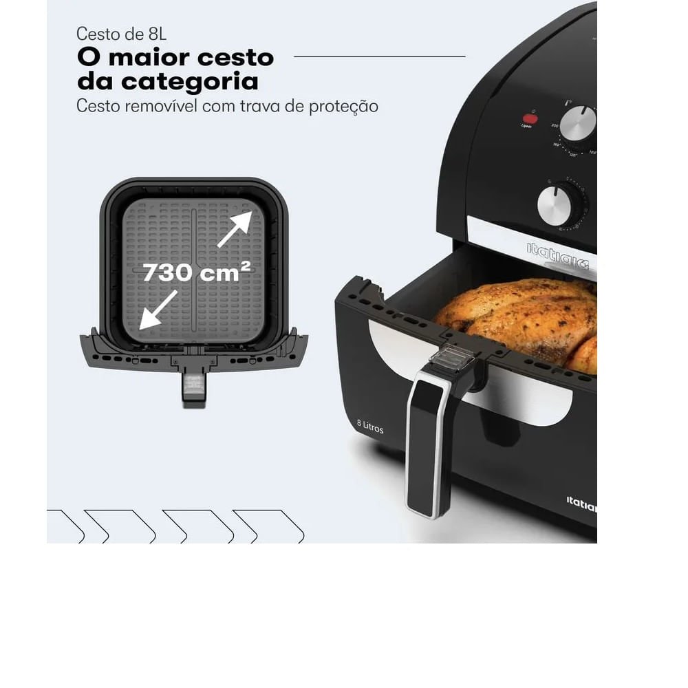FRITADEIRA AIR FRYER ITATIAIA AFITA1003 8L PRETO 110V
