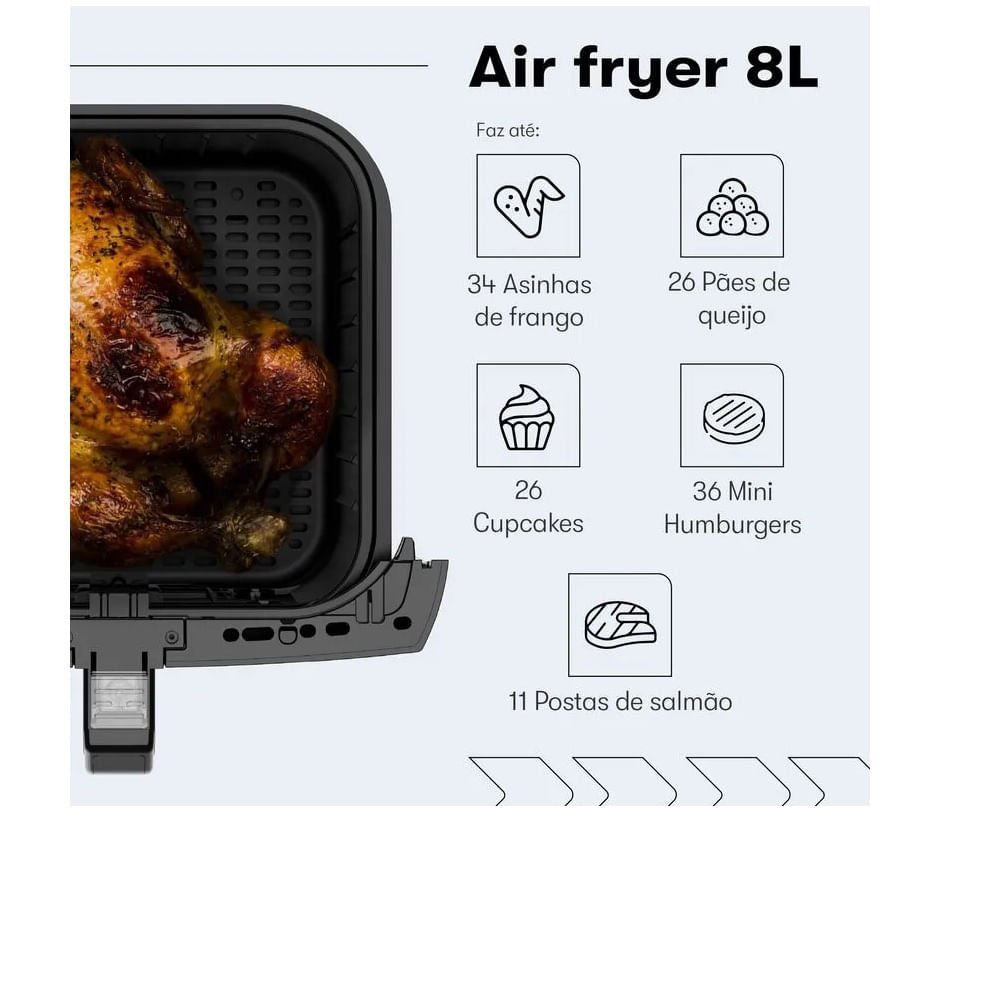 FRITADEIRA AIR FRYER ITATIAIA AFITA1003 8L PRETO 110V