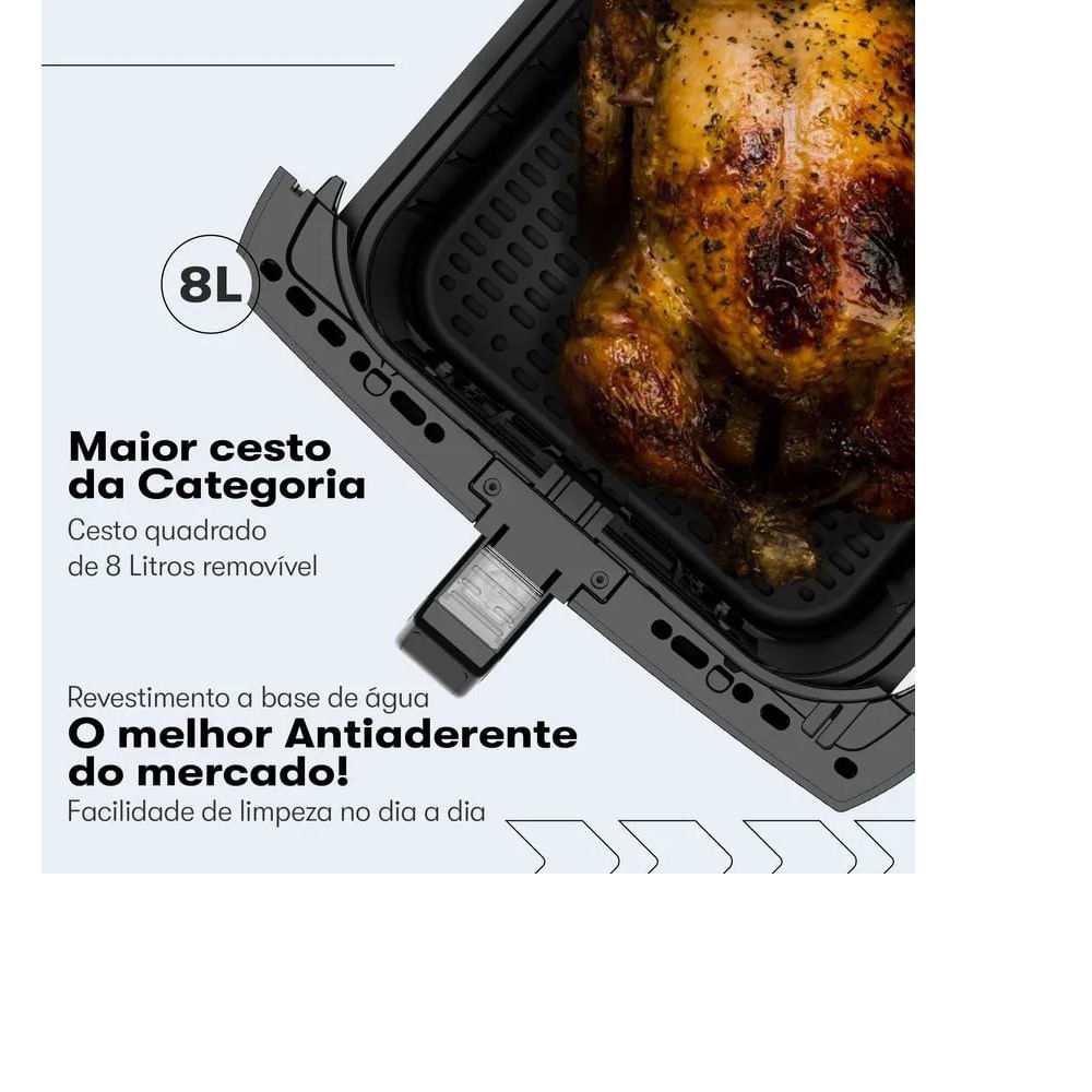 FRITADEIRA AIR FRYER ITATIAIA AFITA1003 8L PRETO 110V