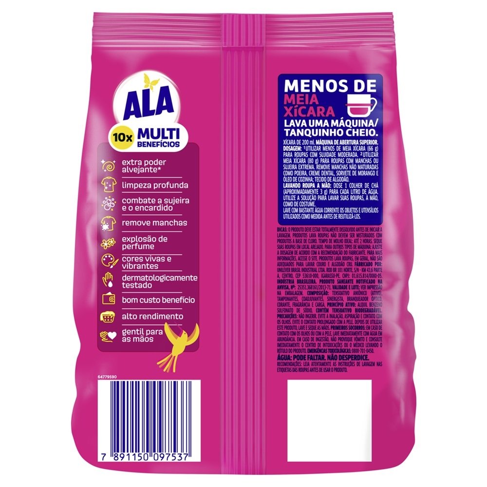 Sabão em Pó Ala Rosas e Flor de Lis Sachê 800g - Embalagem com 16 Unidades