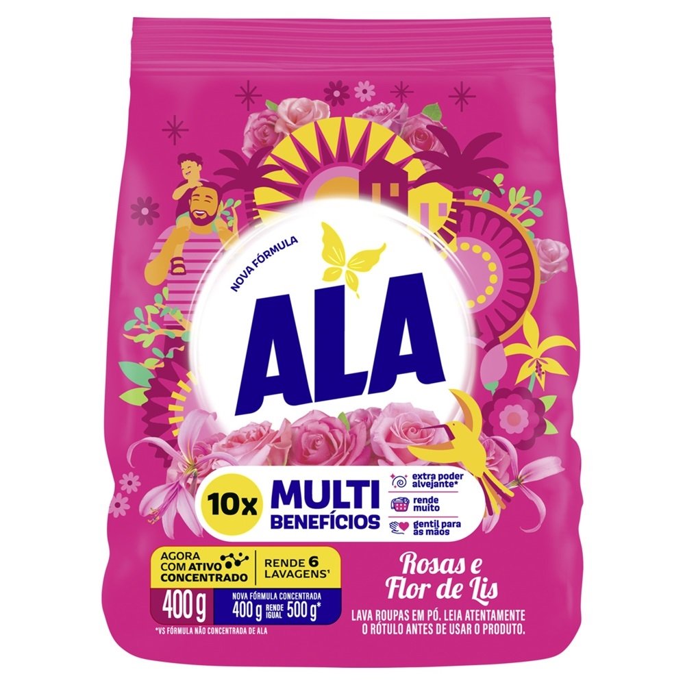 Sabão em Pó Ala Rosas e Flor de Lis Sachê 400g - Embalagem com 17 Unidades
