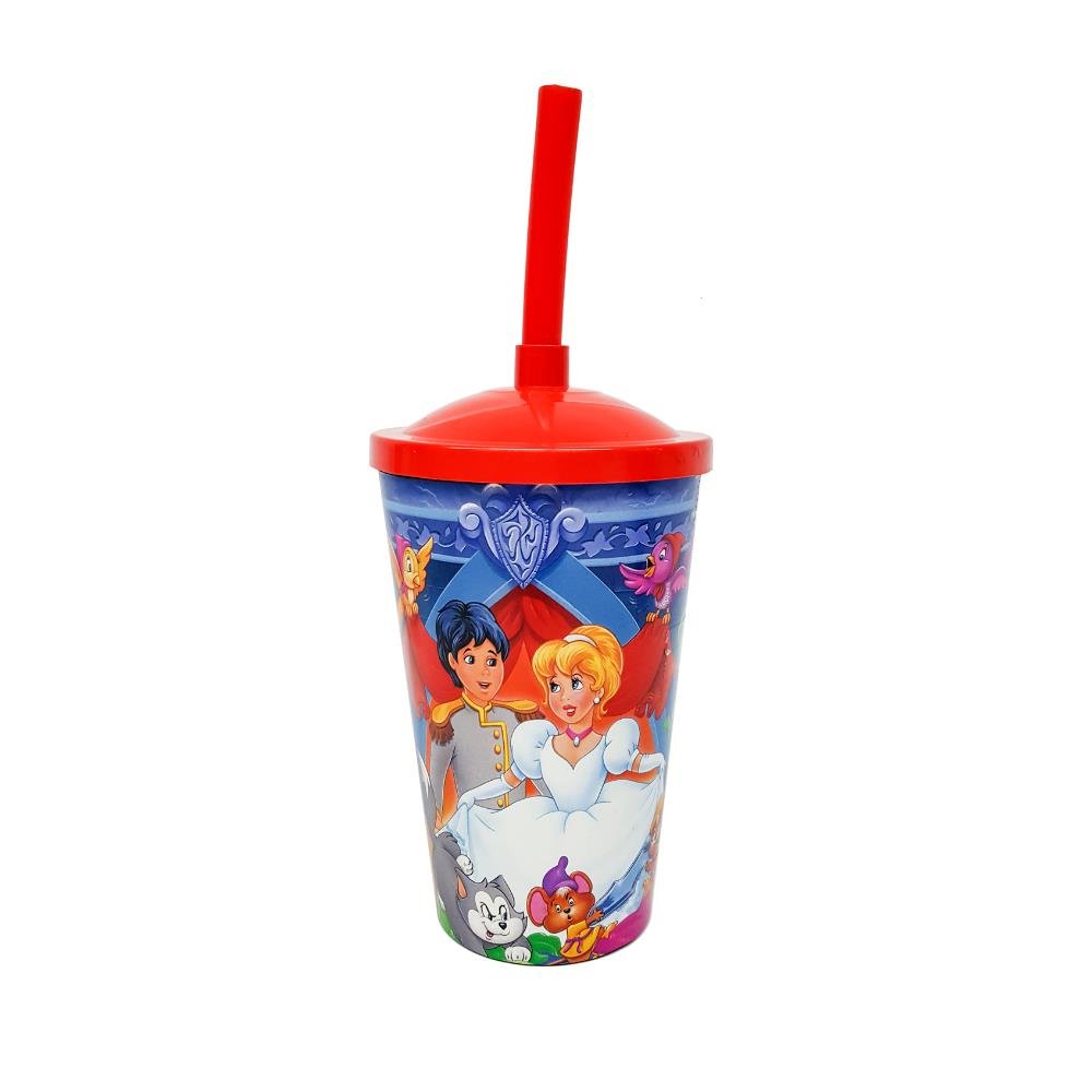 Copo Fest 400 Ml Com Tampa E Canudo - Cinderela