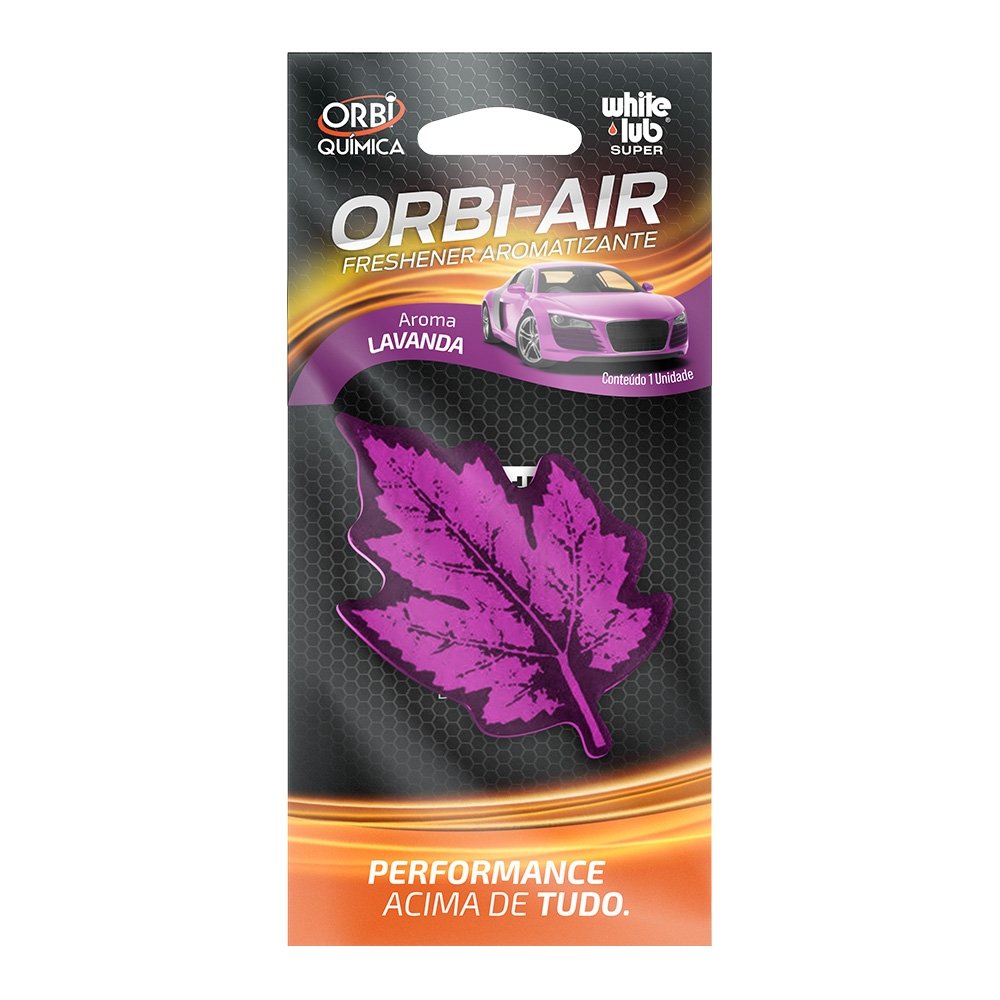 AROMATIZANTE VEICULAR ORBI-AIR FOLHINHA ROXA AROMA LAVANDA
